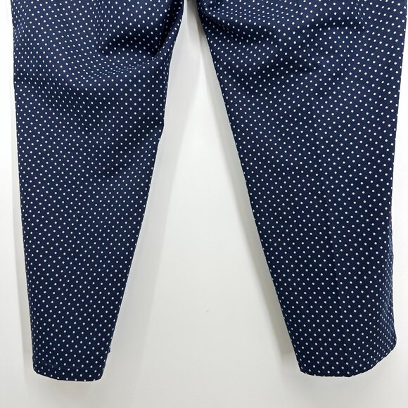 Talbots The Weekend Chino Pants 18WP Polka Dot High Rise Waist Navy Khaki Tan - Picture 8 of 9